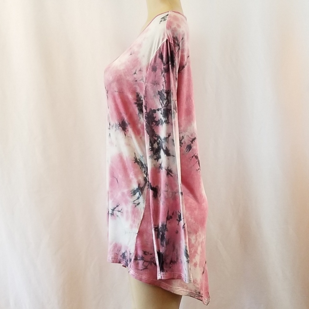 Djt Fashion Tie Dye-Look Knit Blouse - Picture 4 of 6